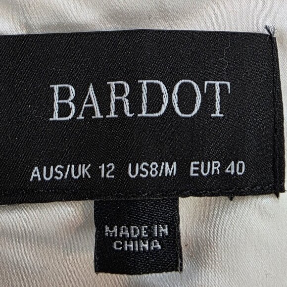 Bardot Lina Lace Sheath Knee Length Dress White Swirl Floral Lace US sz 8 or Med - Picture 7 of 12